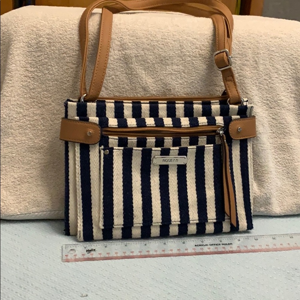 Small crossbody, navy & cream purse